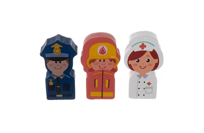 Fából készült város építőelemek 100 db alaplappal és formaválogatóval