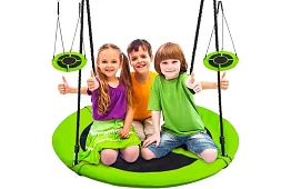 Függő hinta gólyafészek zöld-fekete 100 cm – teherbírás 150 kg