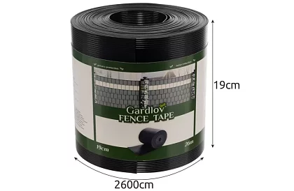 Árnyékoló szalag kerítésre antracit - panelos 700 g/m2 - 19 cm × 26 m