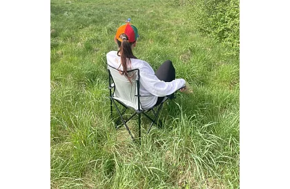 Összecsukható horgászszék – szürke kempingszék