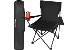 Összecsukható horgászszék – fekete kemping szék