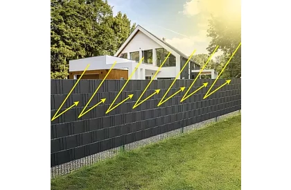 Árnyékoló szalag kerítéshez antracit – panel 450 g/m2 + klipszek