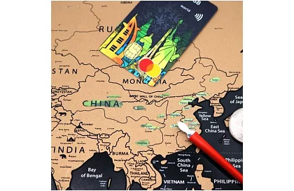 Stírós térkép zászlókkal – Scratch Map the World + kiegészítők