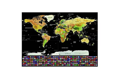 Stírós térkép zászlókkal – Scratch Map the World + kiegészítők