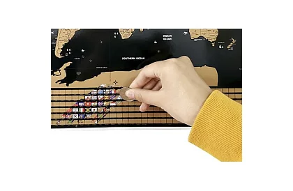 Stírós térkép zászlókkal – Scratch Map the World + kiegészítők