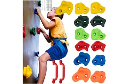 Mászófogások – mászó készlet gyerekeknek 13 kő + 2 fogantyú