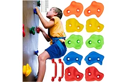 Mászófogások – mászó készlet gyerekeknek 10 kő + 2 fogantyú