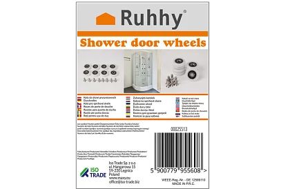 Zuhanykabinák csúszóajtóinak kerekek 23 x 6 mm – 8 db