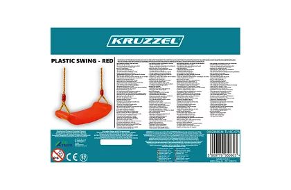 Gyermek függő hinta köteleken – műanyag - piros