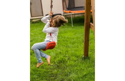 Gyermek függő hinta köteleken – műanyag - piros