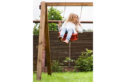 Gyermek függő hinta köteleken – műanyag - piros