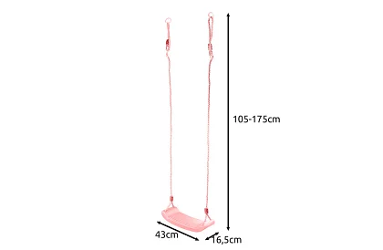 Gyermek függő hinta köteleken – műanyag – rózsaszín