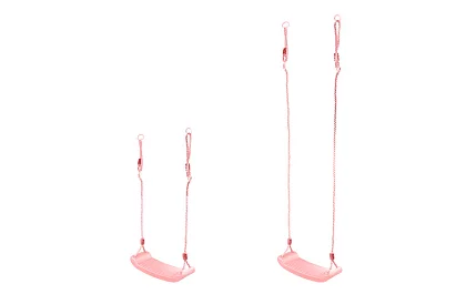 Gyermek függő hinta köteleken – műanyag – rózsaszín
