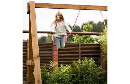 Gyermek függő hinta köteleken – műanyag – rózsaszín