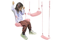 Gyermek függő hinta köteleken – műanyag – rózsaszín