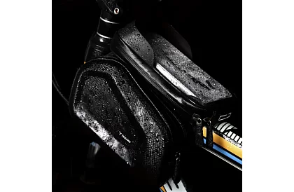 Vízálló kerékpáros táska mobiltelefon tartóval