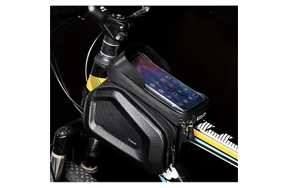 Vízálló kerékpáros táska mobiltelefon tartóval