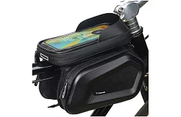 Vízálló kerékpáros táska mobiltelefon tartóval