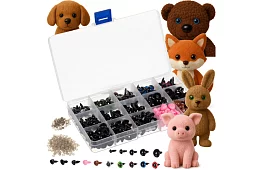 Szemek és orrok plüssállatokhoz – 560 darabos készlet + tok