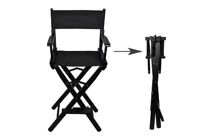 Professzionális fa kozmetikai szék - fekete