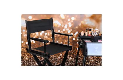 Professzionális fa kozmetikai szék - fekete