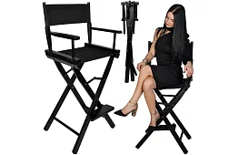 Professzionális fa kozmetikai szék - fekete