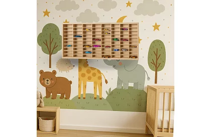 Kamion fa wooden shelf – organizer for cars – 80 compartments