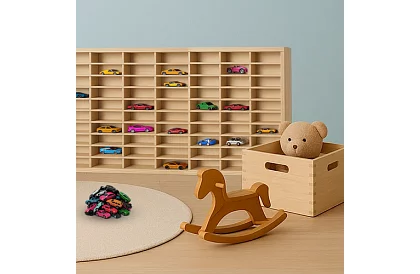 Kamion fa wooden shelf – organizer for cars – 80 compartments