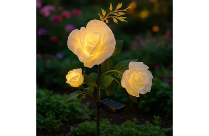 Napfény LED kerti lámpa – rózsa