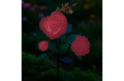 Napfény LED kerti lámpa – rózsa