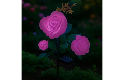 Napfény LED kerti lámpa – rózsa