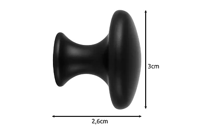 Bútorfogantyúk – fekete gombok - 10 darab