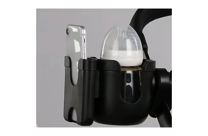 Italtartó és telefon a babakocsi fogantyújára