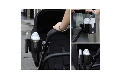 Italtartó és telefon a babakocsi fogantyújára