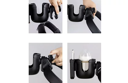 Italtartó és telefon a babakocsi fogantyújára