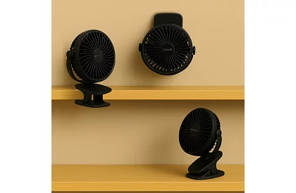 Vezet nélküli ventilátor klipszel – tölthető USB-C 1200 mAh