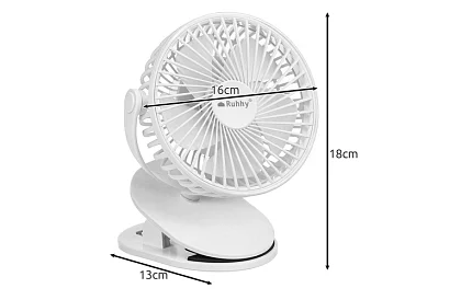 Vezeték nélküli ventilátor klipszel - fehér - tölthető USB-C 1200 mAh