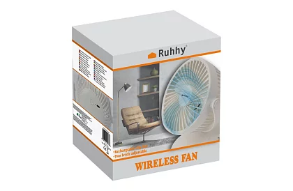 Vezeték nélküli ventilátor klipszel - fehér - tölthető USB-C 1200 mAh