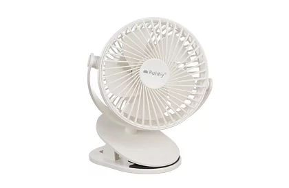 Vezeték nélküli ventilátor klipszel - fehér - tölthető USB-C 1200 mAh