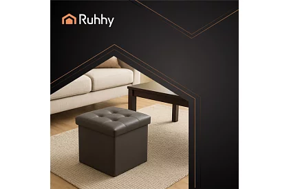 Összecsukható puff tárolóhellyel – szürke puff