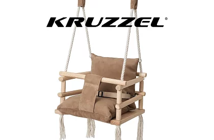 Gyermek függő hinta – bézs bársony