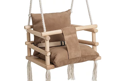 Gyermek függő hinta – bézs bársony