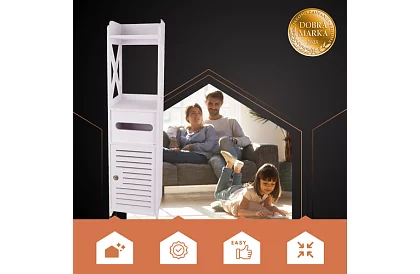 Fürdőszobai szekrény WC-papír tartóval – fehér