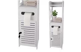 Fürdőszobai szekrény WC-papír tartóval – fehér