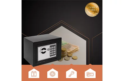 Kombinált széf kódzárral és kulccsal