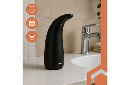 Beérintés nélküli szappanadagoló – fekete