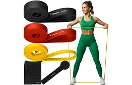 Ellenállású gumiszalagok fitneszhez 2-30 kg – 3 gumiból álló készlet + horog