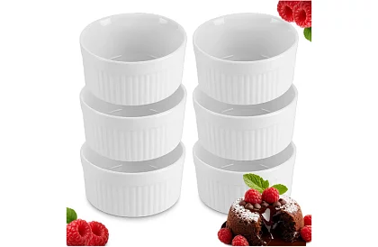 Zsámozható porcelán ramekin tálak – 6 darab a készletben