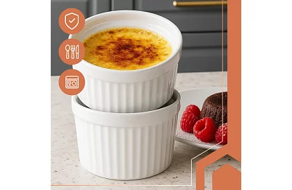 Zsámozható porcelán ramekin tálak – 6 darab a készletben