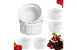 Zsámozható porcelán ramekin tálak – 6 darab a készletben